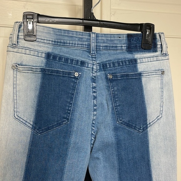 Grace in LA Women’s High Waist Retro 70’s Flared Three Tone Blue Jeans Size 28 - Picture 6 of 10